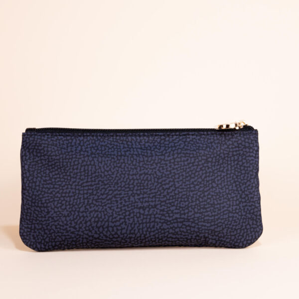 Borbonese bustina piatta op nero in nylon con zip vista posteriore