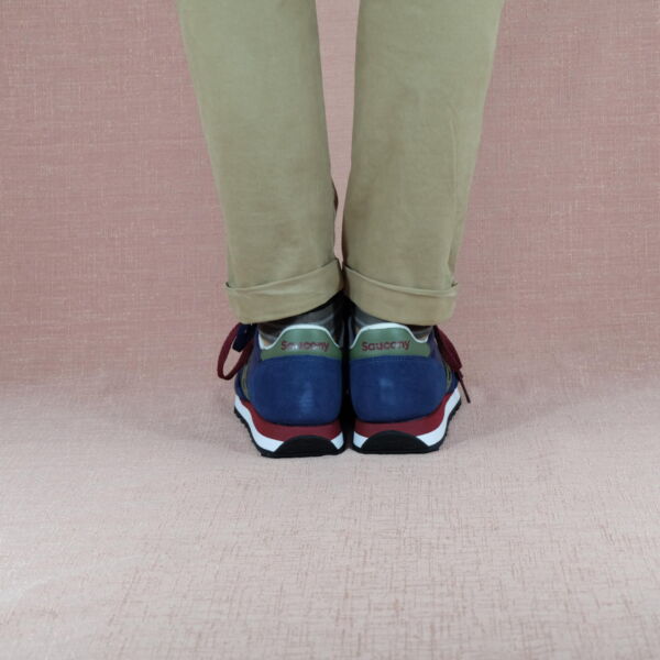 Saucony Jazz Original 2044/654 colore blu navy e forest, lacci in due colori. Saucony è comfort assoluto all day long