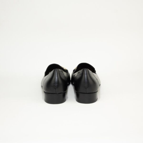 Les Tulipes mocassino cuoio nero scarpa donna fatta in Italia in vera pelle e suola in cuoio, look elegante