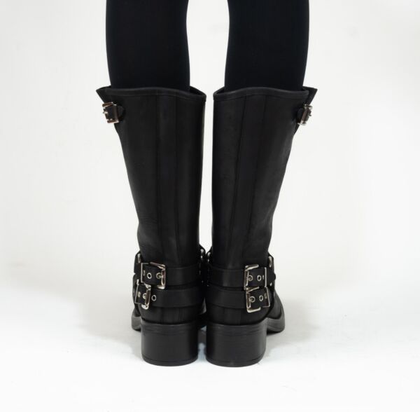 Les Tulipes stivale walker nero in pelle made in italy, da infilare, fibbie decorative sulla caviglia calzata regolare ultra comoda, tacco cm 5