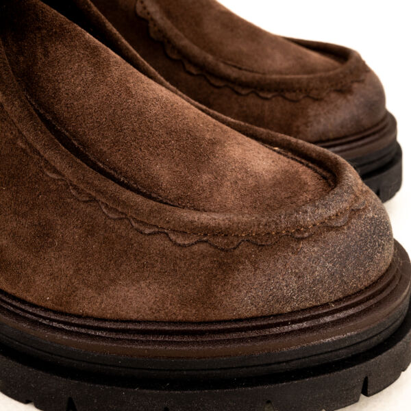 Les Tulipes mocassino allacciato in pelle marrone con lacci e suola in gomma naturale, Made in Italy. Scarpa donna stile Sebago.