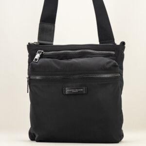 Gianni Chiarini crossbody nero unisex, borsa sia donna che uomo con tracolla in tessuto regolabile. Borsello in nylon con tasche