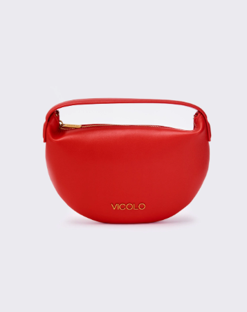 borsetta piccola da donna, borsa a mano in ecopelle rossa