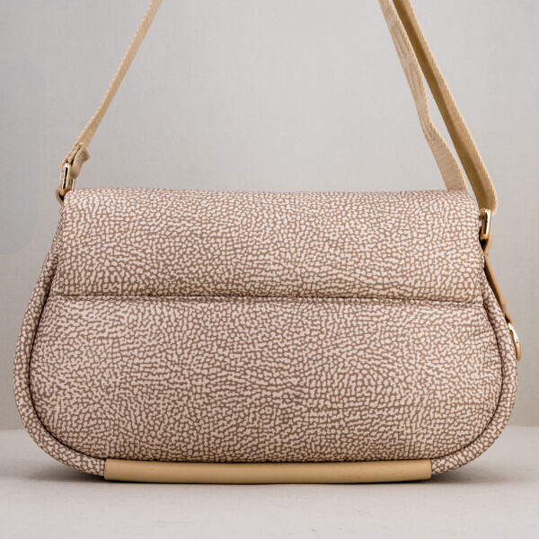 Borbonese borsa cross over sand, borsa donna tracolla con patta. Pratica ed elegante