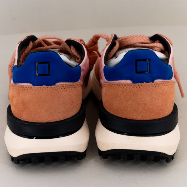 D.A.T.E. sneaker Athleta vintage pink, scarpa sportiva donna in nylon morbida e comoda colorata di rosa e blu.