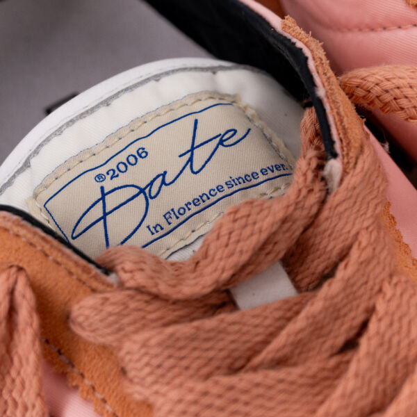 D.A.T.E. sneaker Athleta vintage pink, scarpa sportiva donna in nylon morbida e comoda colorata di rosa e blu.