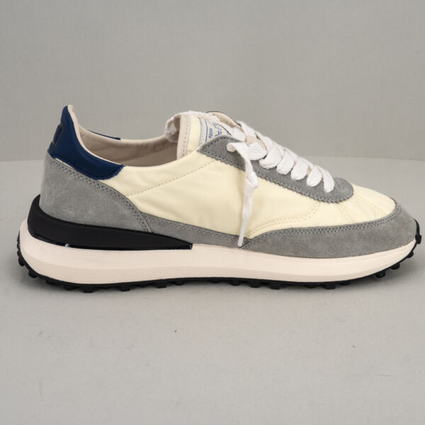 D.A.T.E. sneaker Athleta nylon avorio, scarpa sportiva da uomo stile vintage, suola rialzata e morbida. Sneaker comoda e traspirante
