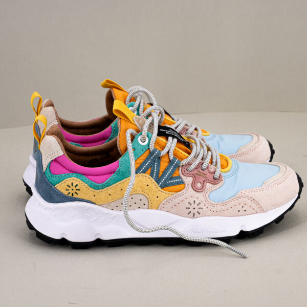 Flower Mountain sneaker Yamano 3 rosa violetto scarpa sportiva donna in tessuto tecnico e suede.