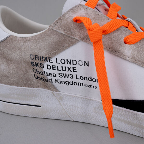 Crime London desert sand sneaker uomo bianca in vera pelle e suede made in italy