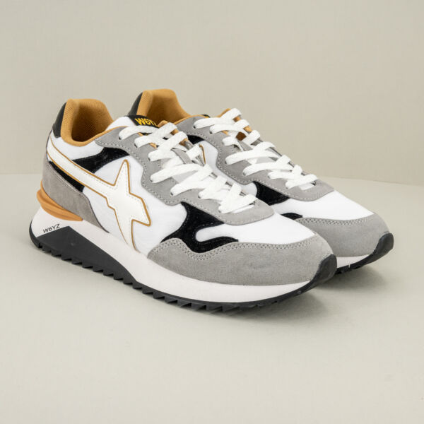 W6YZ sneaker Yak M bianca, suola ammortizzata in tessuto tecnico e suede. Scarpa uomo sportiva e comoda