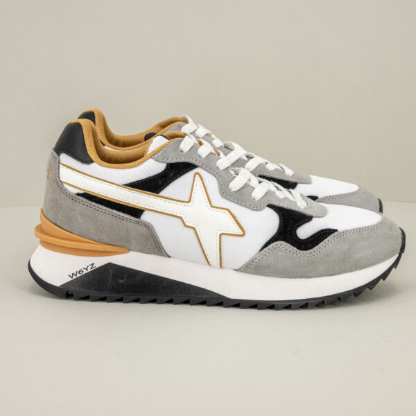 W6YZ sneaker Yak M bianca, suola ammortizzata in tessuto tecnico e suede. Scarpa uomo sportiva e comoda