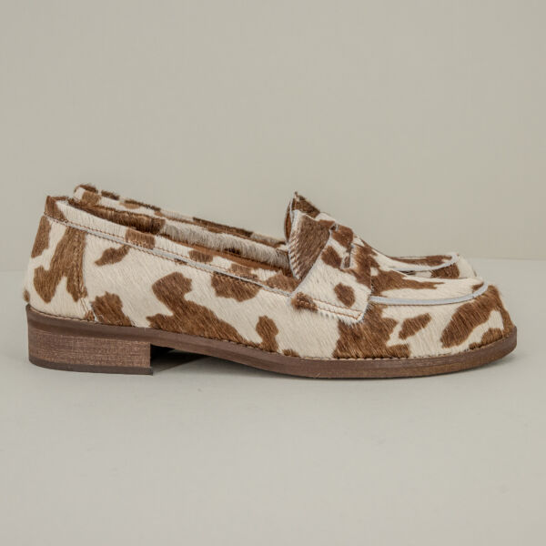 Ovyé mocassino in cavallino scarpa donna comoda in pelle ed ecopelle, tacco 3 cm