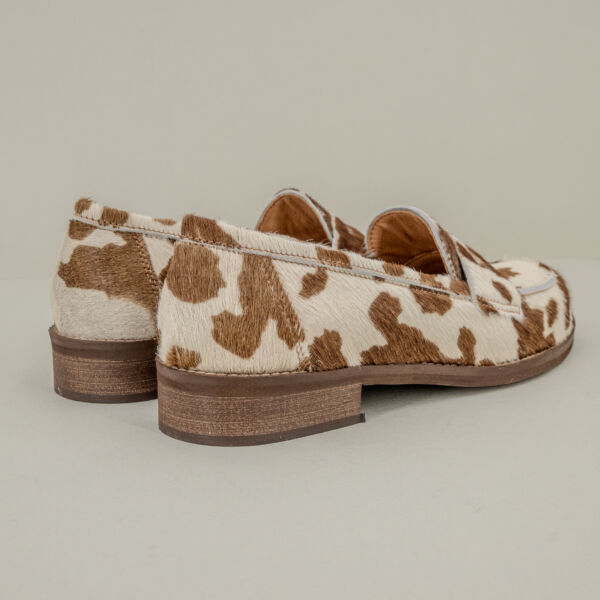 Ovyé mocassino in cavallino scarpa donna comoda in pelle ed ecopelle, tacco 3 cm