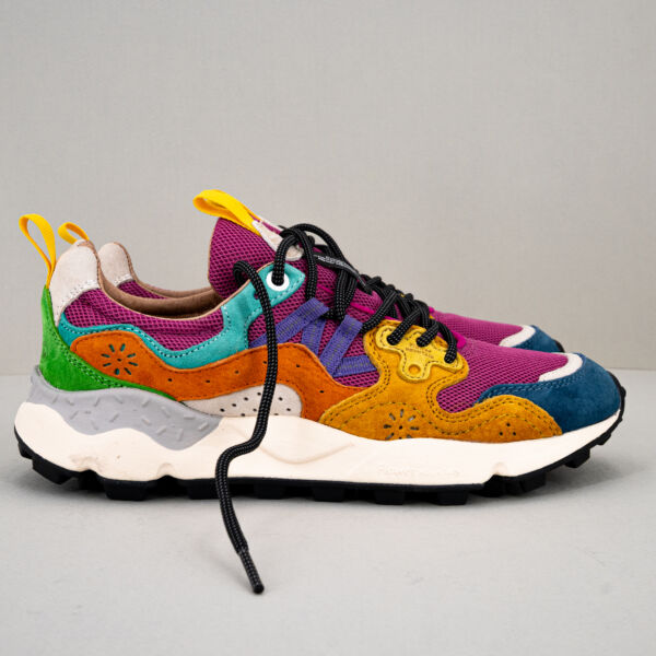 Flower Mountain sneaker Yamano 3 bluette in tessuto tecnico e suede, colorata e comoda