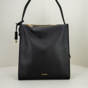 Borbonese borsa a spalla nera elegante con spallaccio per uso come borsa a spalla o a amano. In pregiata pelle.