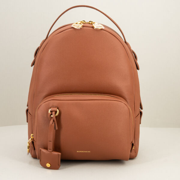 Borbonese zaino in pelle marrone borsa donna dal look sportivo ed elegante in pregiata pelle.