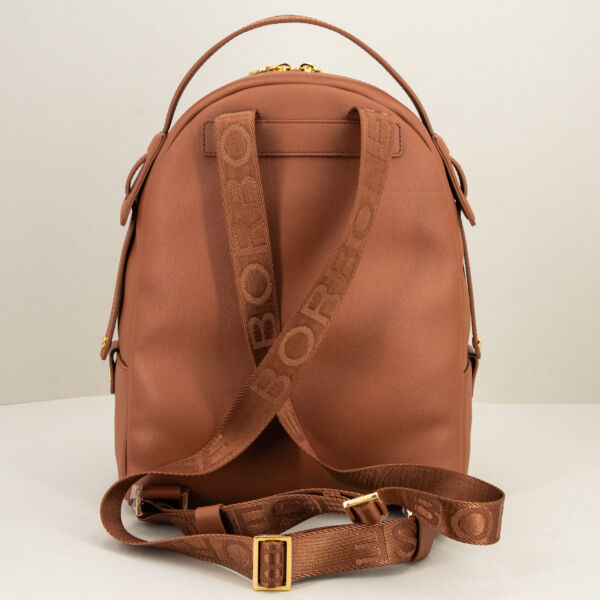 Borbonese zaino in pelle marrone borsa donna dal look sportivo ed elegante in pregiata pelle.