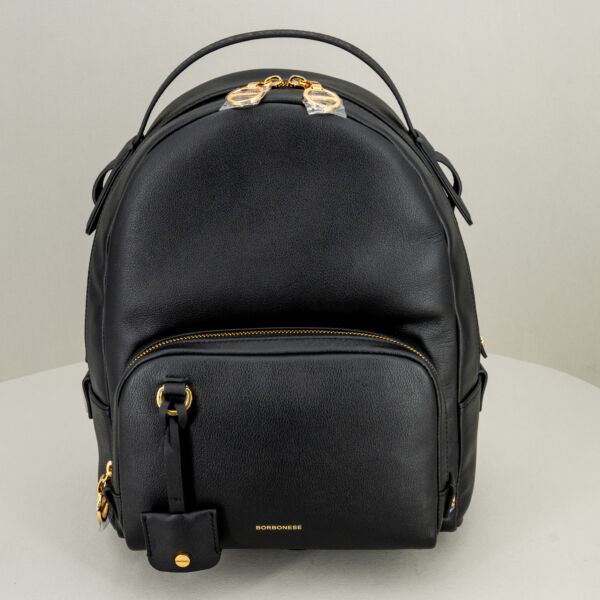 Borbonese zaino in pelle nero borsa donna dal look sportivo ed elegante in pregiata pelle.