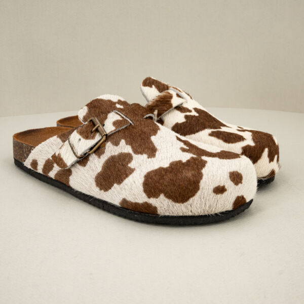 Ovyé mules in cavallino, sabot donna basso e comodo.