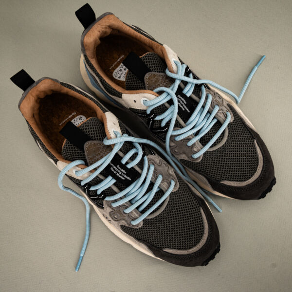 Flower Mountain sneaker Yamano 3 antracite occhielli rinforzati stile trekking, soletta interna in sughero antibatterico