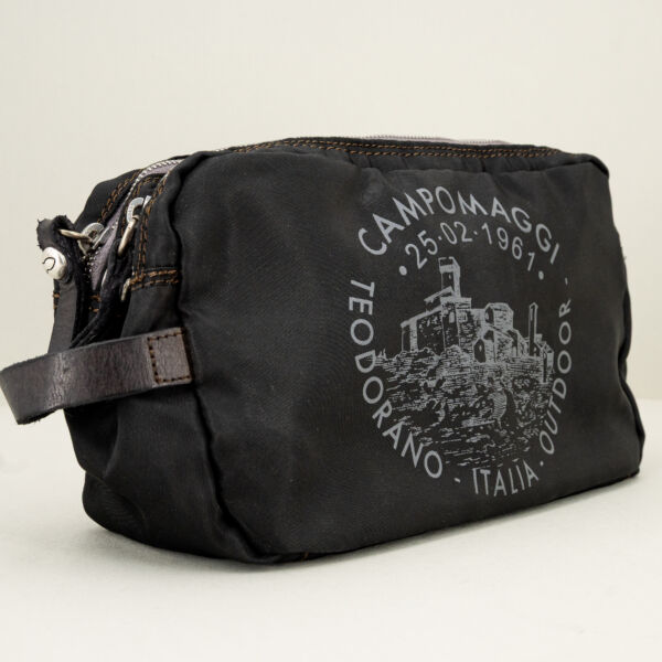 Campomaggi beauty pochette nero perfetta come porta documenti o beauty da viaggio unisex