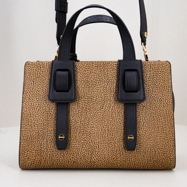 Borbonese borsa bauletto in graffiti borsa donna a mano con tracolla in pelle removibile. Elegante.