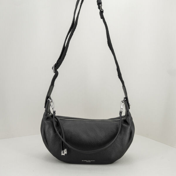 Gianni Chiarini borsa tracolla Aisha nera, in pregiata pelle con tracolla e spallaccio, pratica forma a sacca. Stefano Ascari Spilamberto (mo)