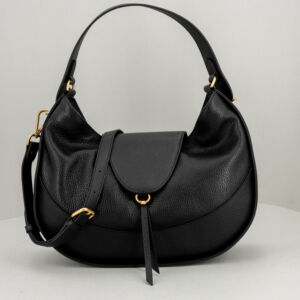 Gianni Chiarini borsa Edith nera, forma a mezzaluna con manico e tracolla removibile. Borsa donna elegante ma perfetta per un uso quotidiano. Stefano Ascari spilamberto (mo)