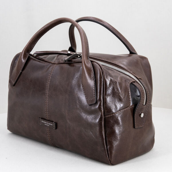 Gianni Chiarini borsa bauletto marrone, con doppio manico e tracolla in pelle removibile. Borsa elegante dallo stile vintage. Stefano Ascari spilamberto (mo)