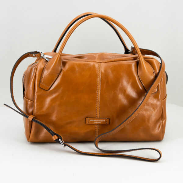 Gianni Chiarini borsa bauletto cuoio, con doppio manico e tracolla in pelle removibile. Borsa elegante dallo stile vintage. Stefano Ascari spilamberto (mo)