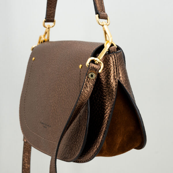 Gianni Chiarini borsa tracolla Olga toasted, in pregiata pelle con tracolla e spallaccio removibili. Borsa pratica ed elegante. Stefano Ascari spilamberto (mo)