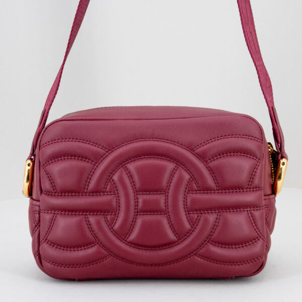 Borbonese camera case pelle merlot, borsa donna in pregiata pelle, stile anni '70 con motivi . Tracolla regolabile. Stefano Ascari spilamberto (mo)