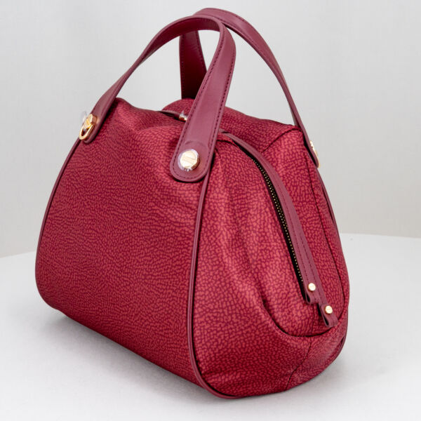 Borbonese hand bag rosso merlot, con tracolla regolabile e removibile. Borsa pratica ed elegante. Stefano Ascari Spilamberto (mo)