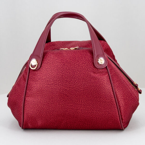 Borbonese hand bag rosso merlot, con tracolla regolabile e removibile. Borsa pratica ed elegante. Stefano Ascari Spilamberto (mo)