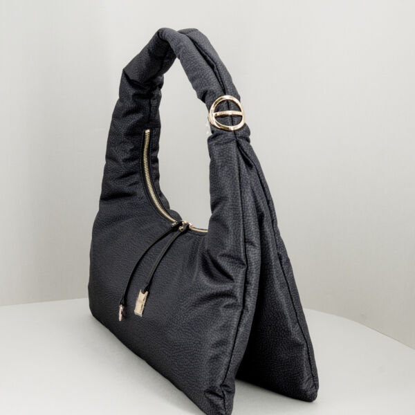Borbonese borsa hobo nero medium, , manico imbottito, borsa a spalla leggera e morbida. Stefano Ascari Spilamberto (mo)