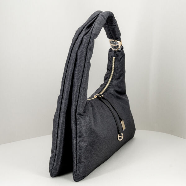 Borbonese borsa hobo nero medium, , manico imbottito, borsa a spalla leggera e morbida. Stefano Ascari Spilamberto (mo)
