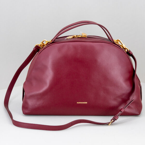 Borbonese sexy bag in pelle merlot rosso, borsa donna elegante e raffinata. Doppio manico per uso a mano o borsa con tracolla in pelle. Stefano Ascari spilamberto (mo)