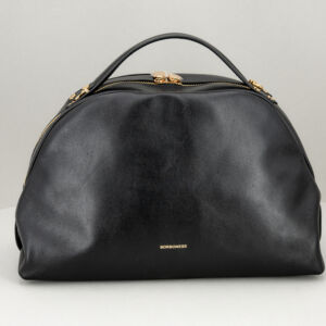 Borbonese sexy bag in pelle nera, borsa donna elegante e raffinata. Doppio manico per uso a mano o borsa con tracolla in pelle. Stefano Ascari spilamberto (mo)