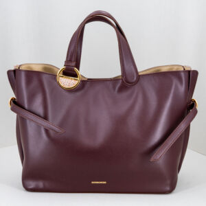 Borbonese shopping bag in pelle brown, in pregiata pelle doppio manico e tracolla removibile in pelle. E' una borsa donna elegante e pregiata. Stefano Ascari Spilamberto (mo)