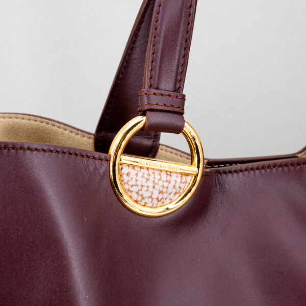 Borbonese shopping bag in pelle brown, in pregiata pelle doppio manico e tracolla removibile in pelle. E' una borsa donna elegante e pregiata. Stefano Ascari Spilamberto (mo)