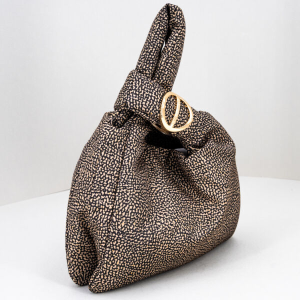 Borbonese mini bag op classic, piccola borsetta donna da portare a mano con i manici intrecciati. In nylon colore op. Stefano Ascari Spilamberto (Mo)