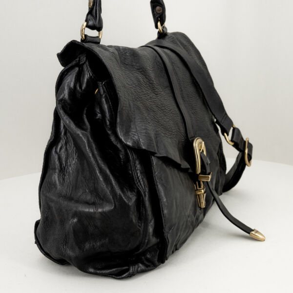 Campomaggi borsa tracolla con manici nera, Tracolla e spallaccio, borsa ampia e capiente. In vera pelle. Stefano Ascari Spilamberto (Mo)