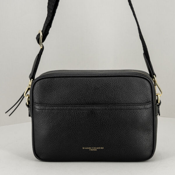 Gianni Chiarini borsa tracolla Nina, borsa a tracolla regolabile, piccola. In pregiata pelle colore nero, scomparto con zip e due tasche piatte esterne. Stefano Ascari spilamberto (mo)