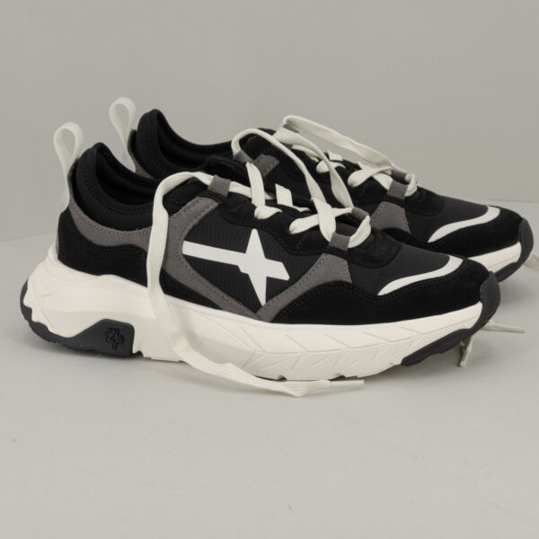 W6YZ sneaker Next M antracite, in tessuto tecnico, suede e dettagli in pelle. Scarpa sportiva da uomo nera, comoda e pratica. Stefano Ascari spilamberto (mo)