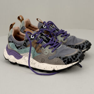 Flower Mountain sneaker Yamano 3 antracite, scarpa sportiva donna nei toni del grigio in tessuto tecnico, suede e dettagli in cavallino. Stefano Ascari spilamberto (mo)