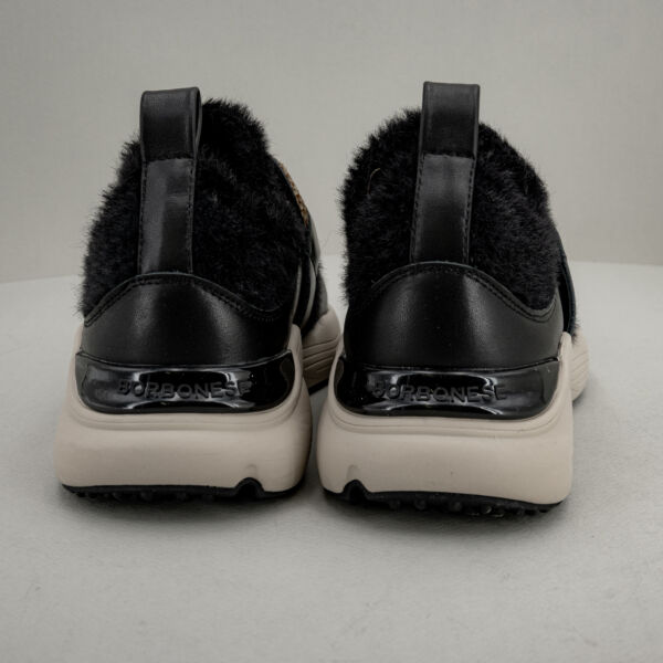 Borbonese sneaker pelle nera con logo Borbonese in tapiro sul piede ed eco pelliccia. Calzata ampia e comoda. Stefano Ascari spilamberto (mo)