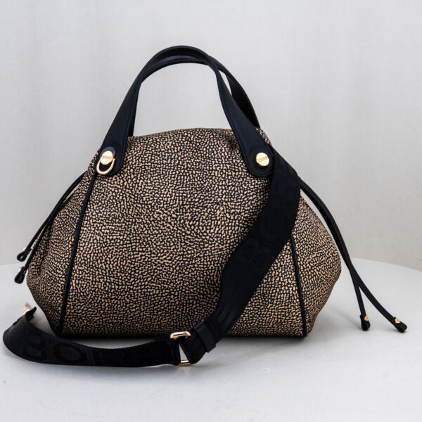 Borbonese hand bag op classic, borsa da donna elegante in nylon e pregiata pelle. Stefano Ascari Spilamberto (mo)