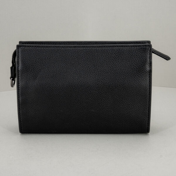 Gianni Chiarini pochette unisex Florence, pregiata pelle colore nero con polsiera removibile. Per la sera, il lavoro o bravi viaggi. Stefano Ascari Spilamberto (Mo)