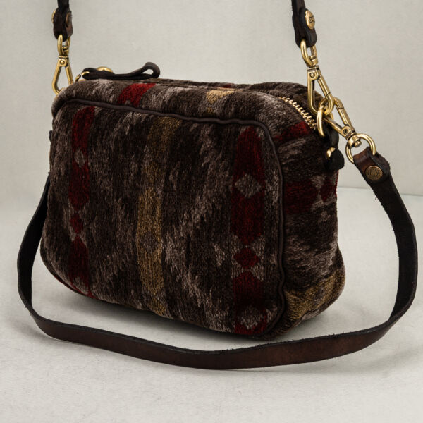 Campomaggi borsa bauletto tessuto, con tracolla e spallaccio in pelle removibili. Borsa dal look country chic prezioso. Stefano Ascari Spilamberto (Mo).
