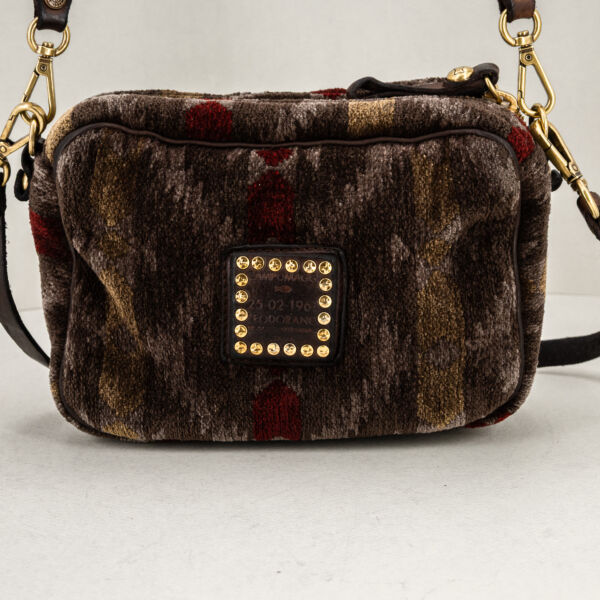 Campomaggi borsa bauletto tessuto, con tracolla e spallaccio in pelle removibili. Borsa dal look country chic prezioso. Stefano Ascari Spilamberto (Mo).
